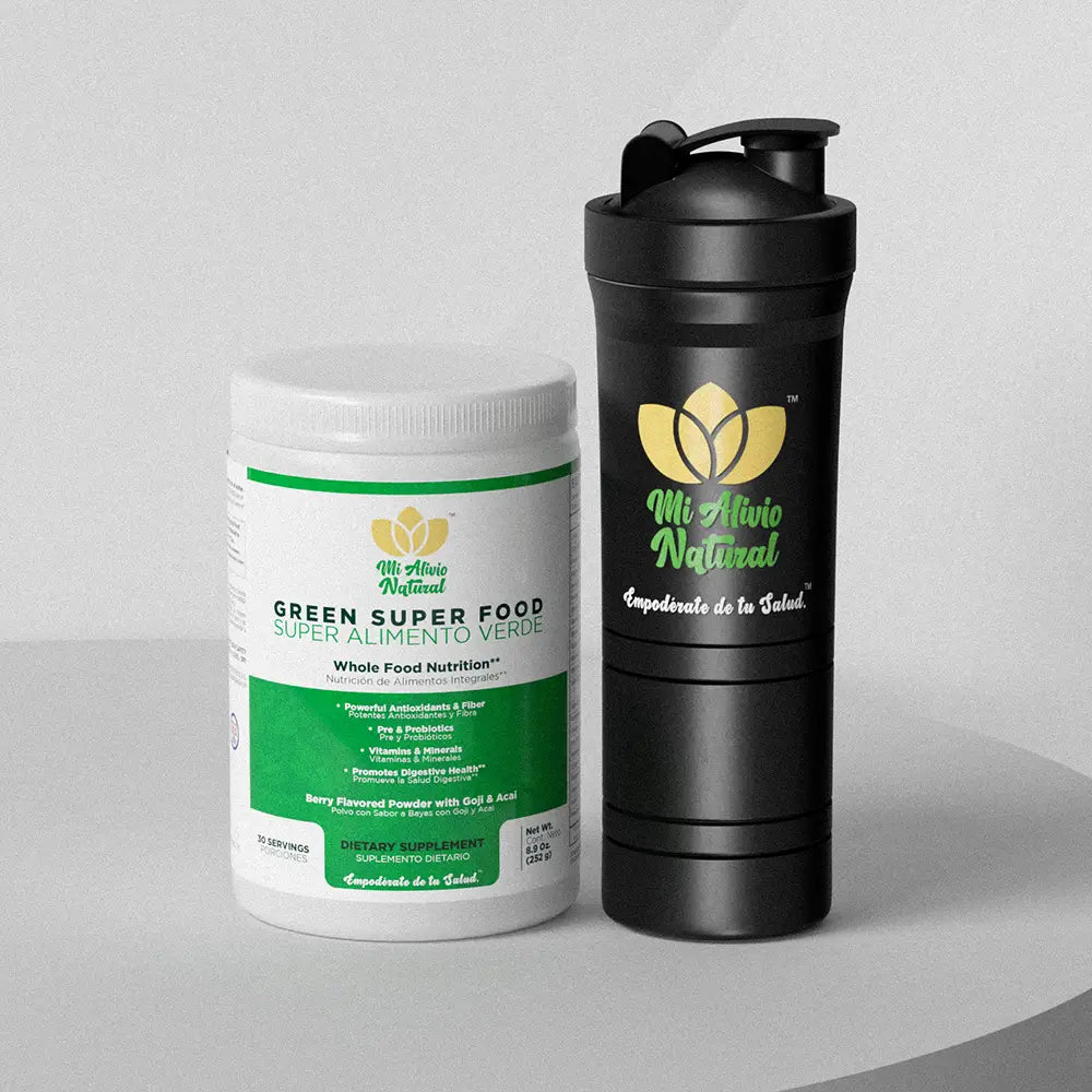 Kit Green SuperFood + Shaker | Energía y Nutrición en un Solo Pack - Mi Alivio Natural