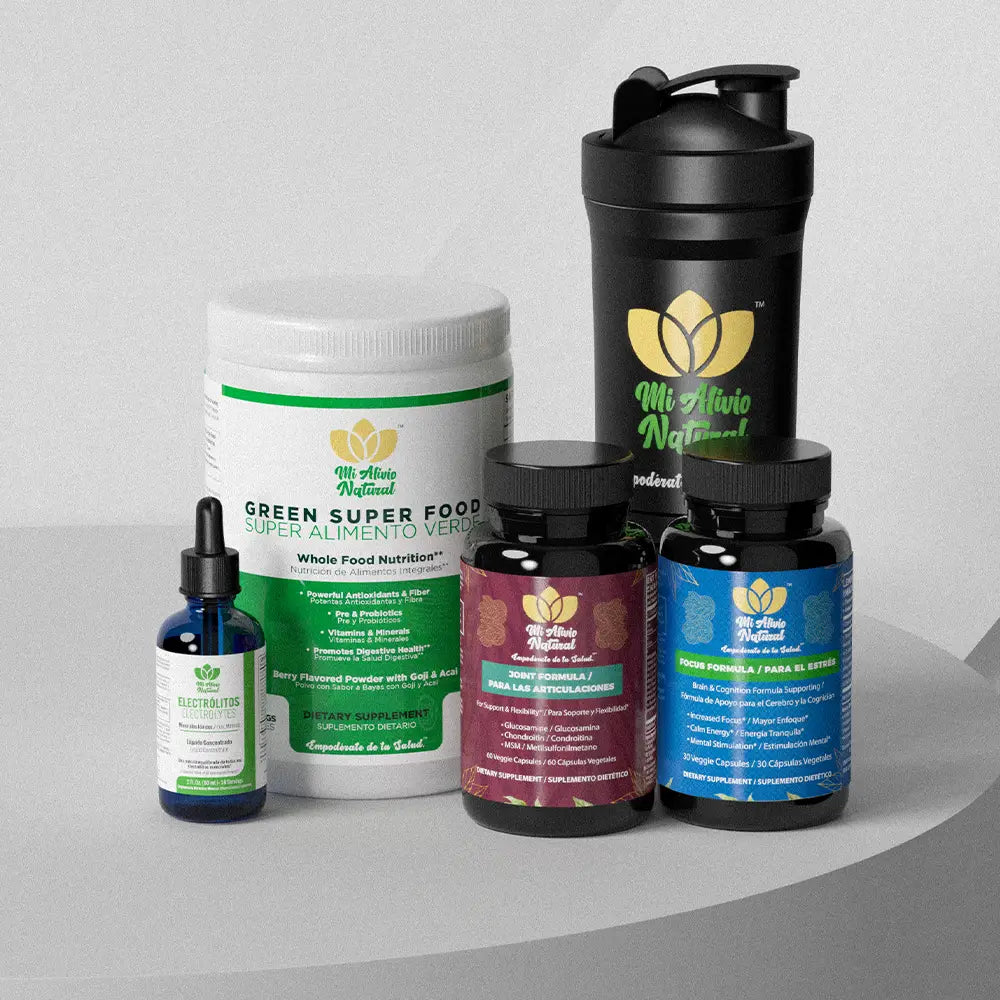 Pack Total Bienestar – Todos los suplementos + Blender Bottle - Mi Alivio Natural 